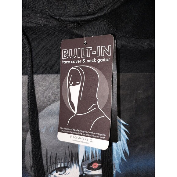 Anime Tokyo Ghoul Kaneki Ken Mask Hoodie Pullover Hooded Hot Topic Size Large - Picture 5 of 13